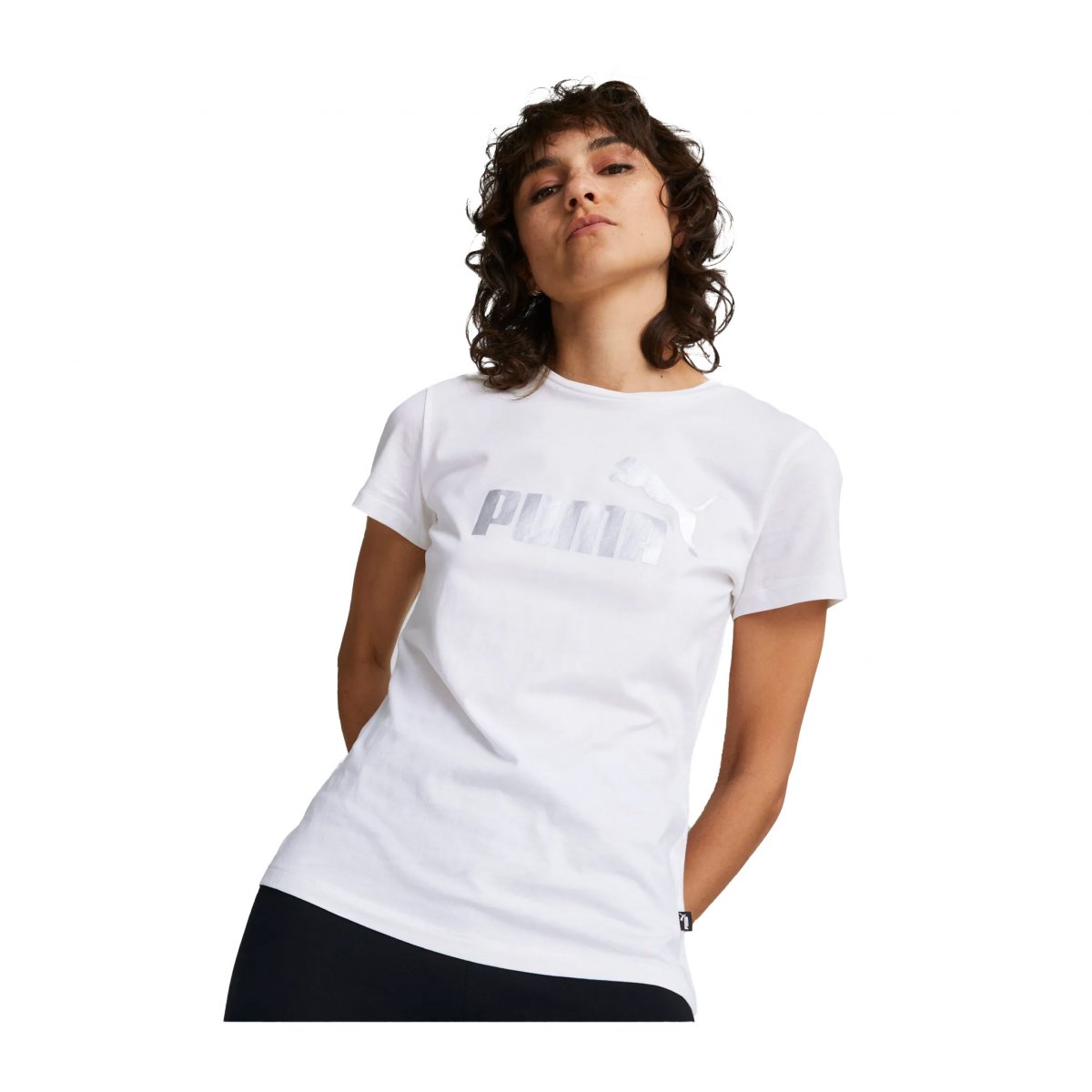 ess+ metallic logo tee w -B29